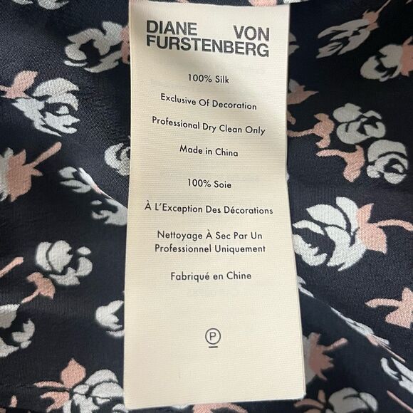 Diane Von Furstenberg Shirt Dress Floral Size 6 - Picture 8 of 9